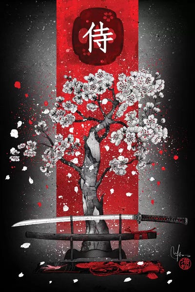 Large Floral & Botanical Art - Canvas Prints: Samurai by Marine Loup