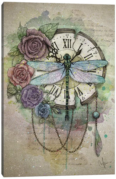 Time Flies Canvas Art Print - Insect & Bug Art