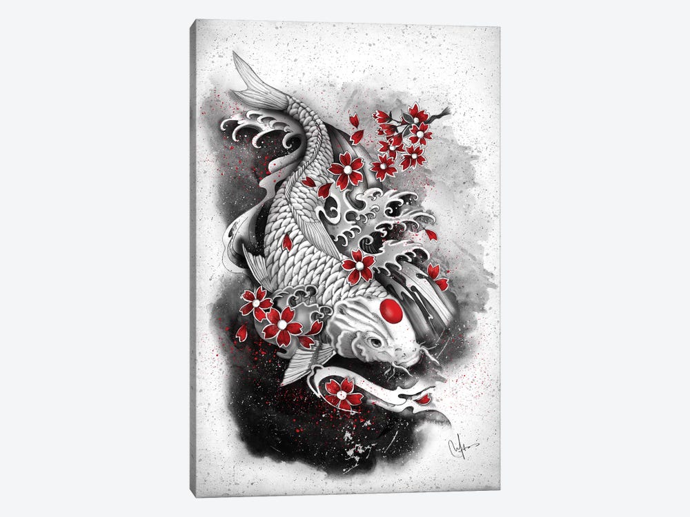 White Koi by Marine Loup 1-piece Canvas Art
