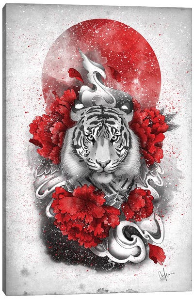 White Tiger Canvas Art Print - Tattoo Parlor