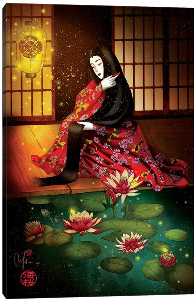 Hotaru Firefly Canvas Art Print - Japanese Culture