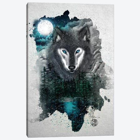 Night Of The Wolf Canvas Print #MUP84} by Marine Loup Canvas Art
