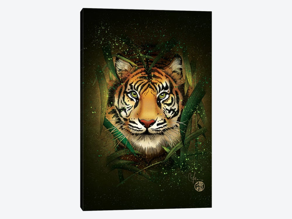Tiger And Bamboo by Marine Loup 1-piece Canvas Wall Art