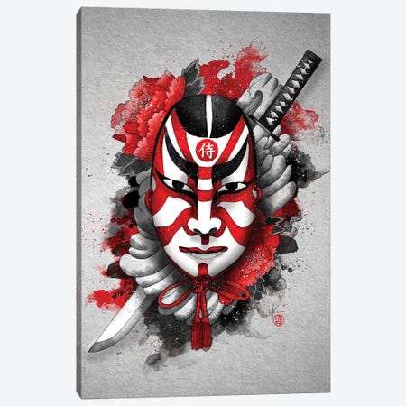 Samurai Mask Canvas Print #MUP94} by Marine Loup Canvas Art Print