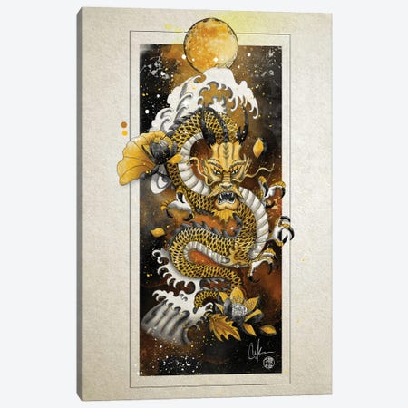Yellow Gold Dragon Canvas Print #MUP95} by Marine Loup Canvas Print