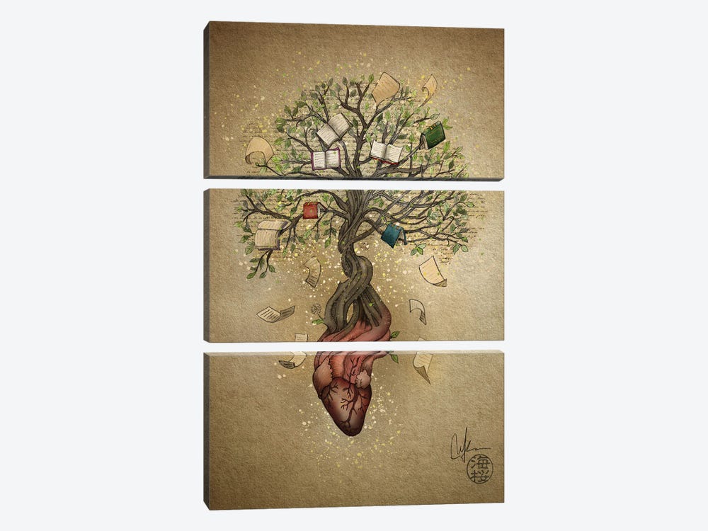 The Heart Of The Story by Marine Loup 3-piece Canvas Art Print