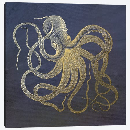 Golden Octopus Canvas Print #MUR5} by Ramona Murdock Canvas Art Print