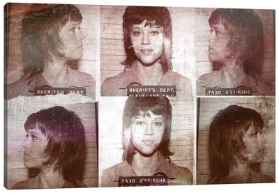 Jane Fonda Canvas Art Print - Mug Shot Multiples