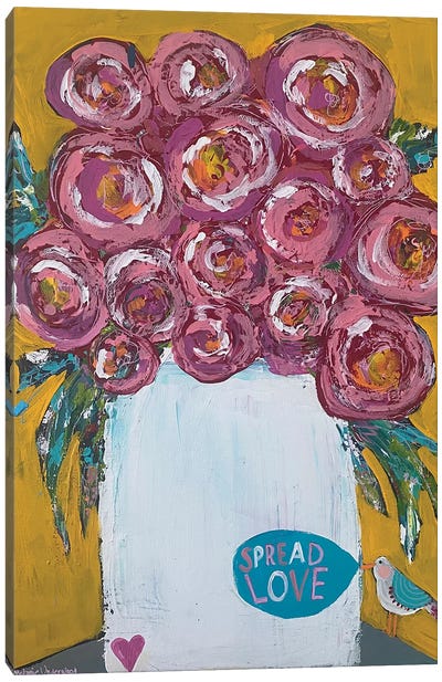 Happy Blooms Canvas Art Print - Melanie Sunshine Underwood