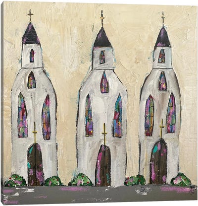 Three Churches Canvas Art Print - Melanie Sunshine Underwood