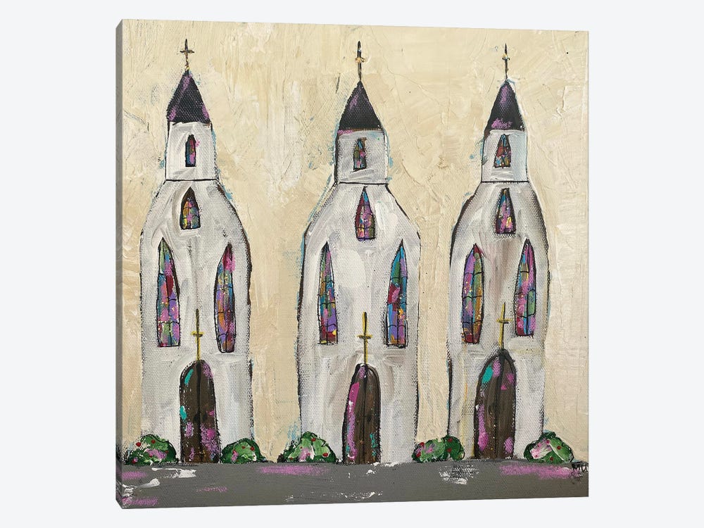 Three Churches by Melanie Sunshine Underwood 1-piece Canvas Print
