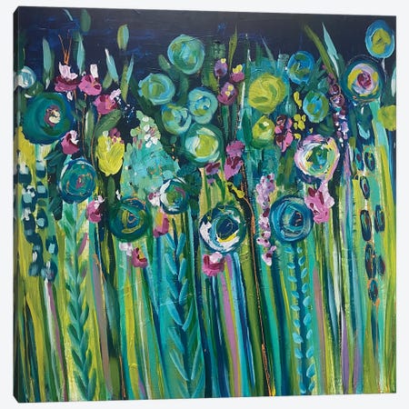 Dancing Flowers Canvas Print #MUW36} by Melanie Sunshine Underwood Canvas Art
