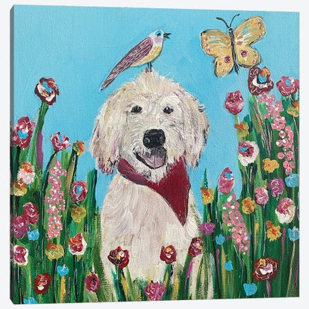 Happy Dog Canvas Print #MUW3} by Melanie Sunshine Underwood Canvas Art Print