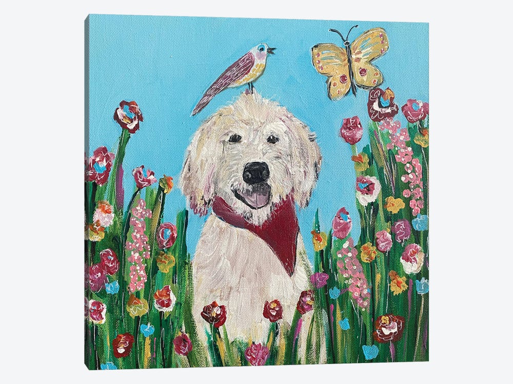 Happy Dog by Melanie Sunshine Underwood 1-piece Canvas Print