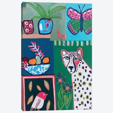 The Cheetah Canvas Print #MUW41} by Melanie Sunshine Underwood Canvas Art