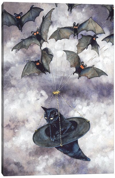 Batmobile Canvas Art Print - Halloween Art