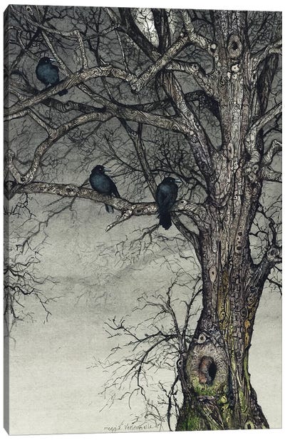 The Roosting Place Canvas Art Print - 3-Piece Tree Art