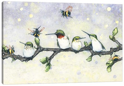 The Birds and the Bees Canvas Art Print - Whimsical Décor