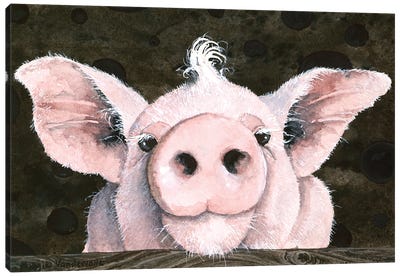 "Why, hello there." Canvas Art Print - Pig Art