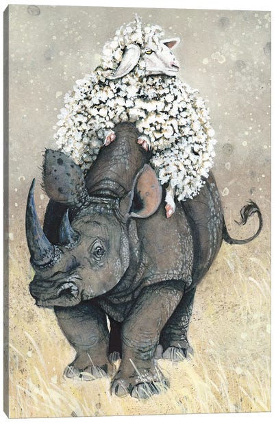 Ethel, World Traveler Canvas Art Print - Rhinoceros Art
