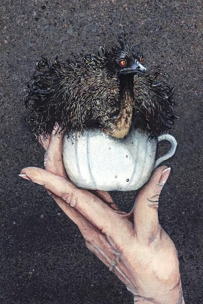 Maggie Vandewalle: Teacup Emu by Maggie Vandewalle
