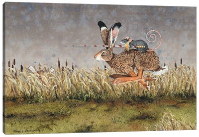 The Tilters Canvas Art Print - Rabbit Art