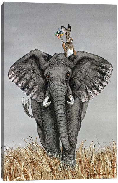After The Parade Canvas Art Print - Elephant Art