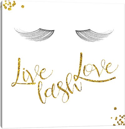 Live Lash Love Canvas Art Print - Make-Up Art