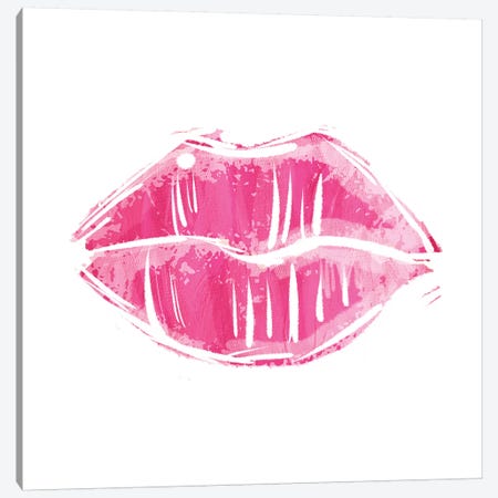 Pink Lips Canvas Print #MVI59} by Milli Villa Art Print