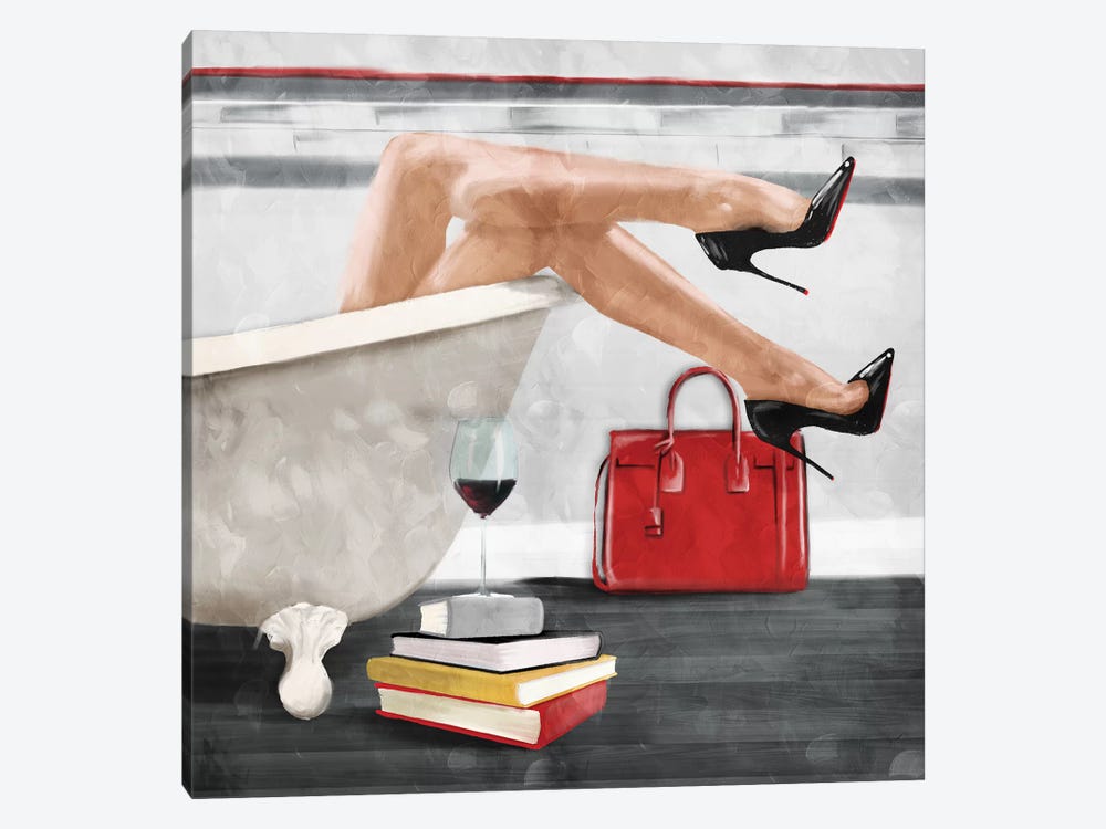 Wine And Bath by Milli Villa 1-piece Canvas Wall Art