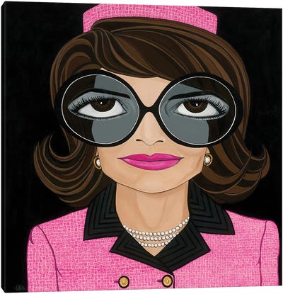 First Lady- Jackie Kennedy Canvas Art Print - Glasses & Eyewear Art
