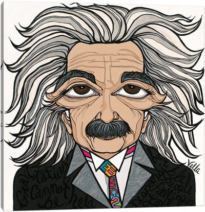 Genius Albert Einstein Canvas Art Print - Inventors & Scientists