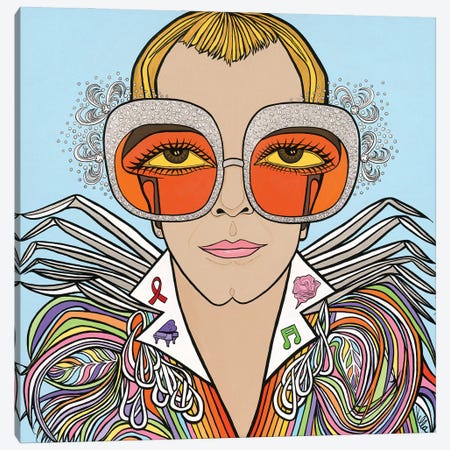 Rocketman- Elton John Canvas Print #MVL25} by Michelle Vella Canvas Art