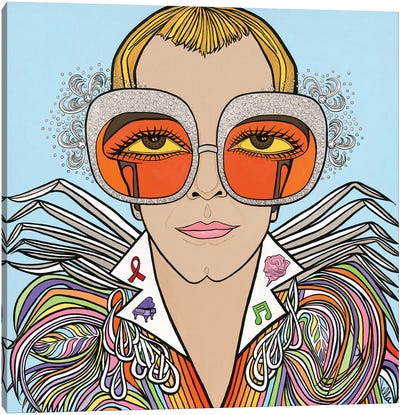 Rocketman- Elton John Canvas Art Print - Seventies Nostalgia Art