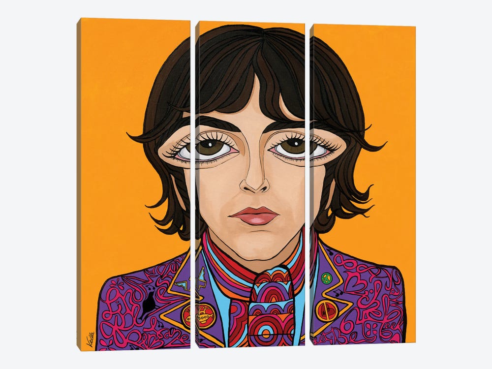 The Cute One- Paul McCartney by Michelle Vella 3-piece Art Print