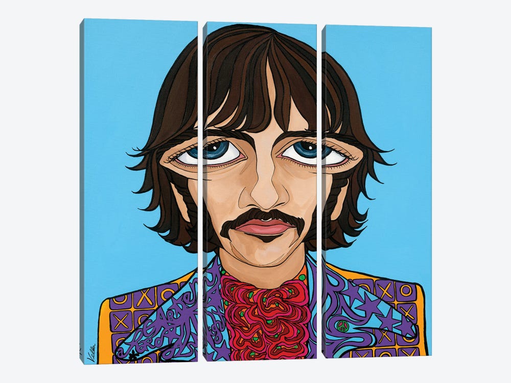 The Funny One- Ringo Starr by Michelle Vella 3-piece Canvas Wall Art