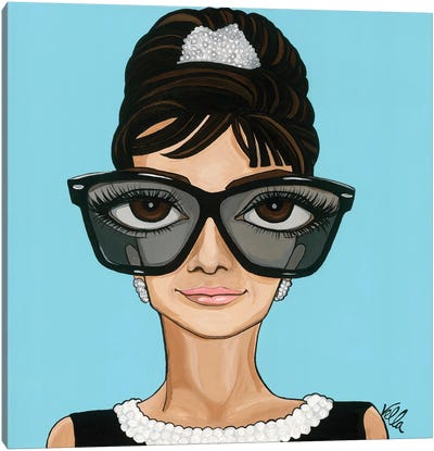 Audrey At Tiffany's Canvas Art Print - Glasses & Eyewear Art