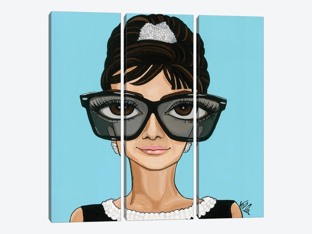 Audrey At Tiffany's by Michelle Vella 3-piece Canvas Art Print