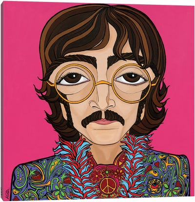 The Rebel- John Lennon Canvas Art Print - Glasses & Eyewear Art