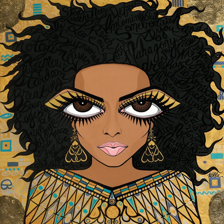 Woman In Gold - Diana Ross by Michelle Vella wall art