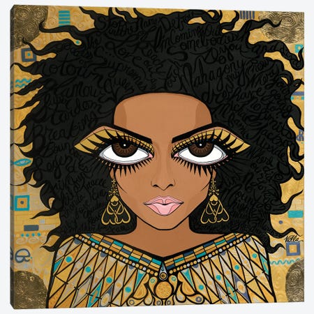 Woman In Gold- Diana Ross Canvas Print #MVL37} by Michelle Vella Art Print