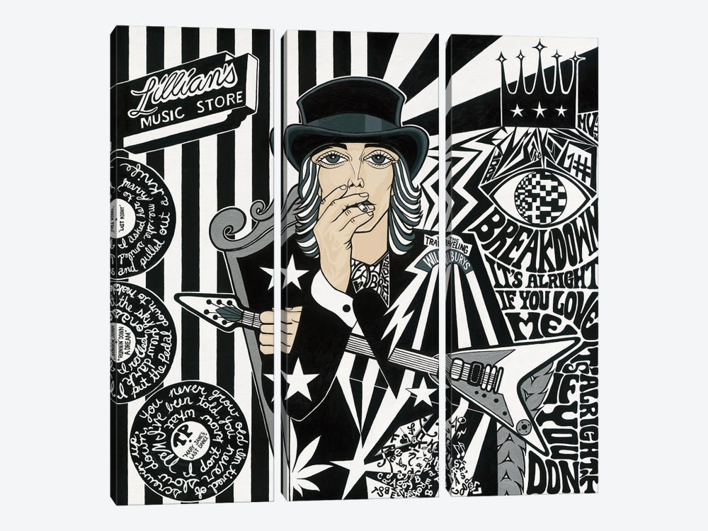 Breakdown- Tom Petty by Michelle Vella 3-piece Canvas Artwork