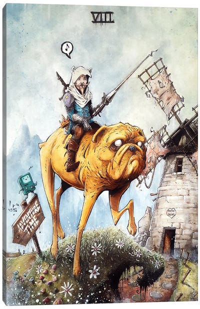 Don Finnote De La Mancha Canvas Art Print - Adventure Time