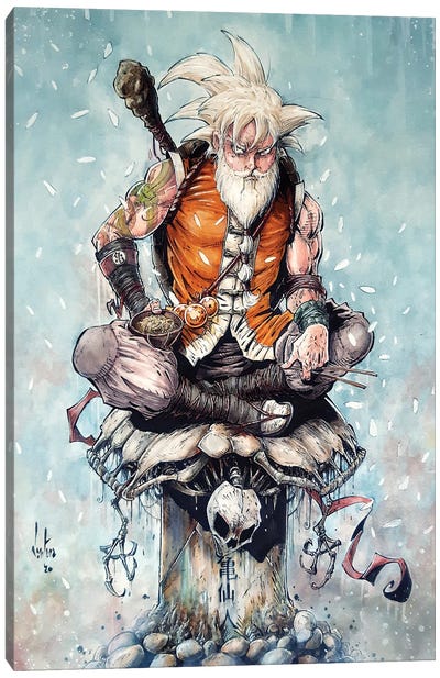 Master Goku Canvas Art Print - Mixed Media Art