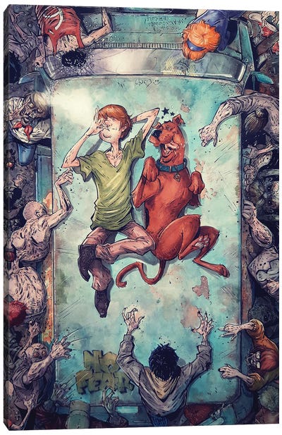 Shaggy and Scooby Good Vibes Canvas Art Print - Cartoon & Animated TV Show Art