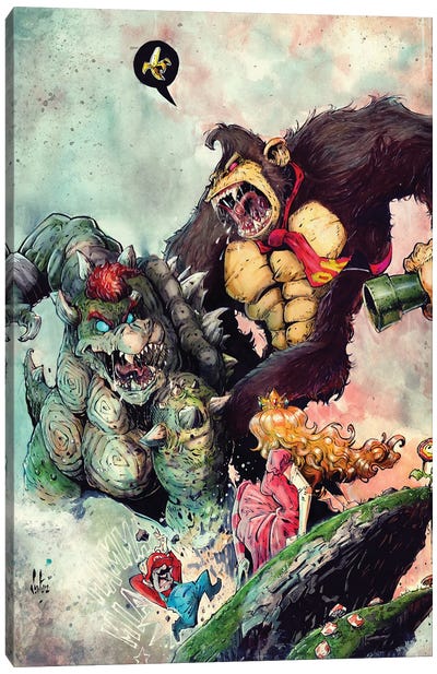 Bowservskong Canvas Art Print - Donkey Kong