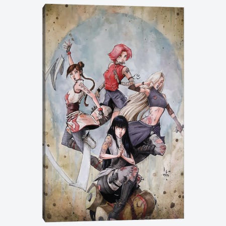 Sakurai, Hinata, Tenten & Ino Canvas Print #MVN45} by Marcelo Ventura Canvas Wall Art