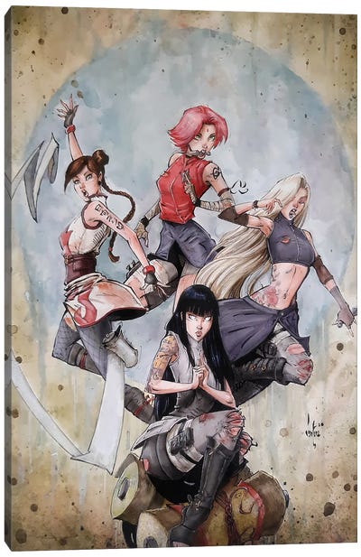 Sakurai, Hinata, Tenten & Ino Canvas Art Print - Naruto