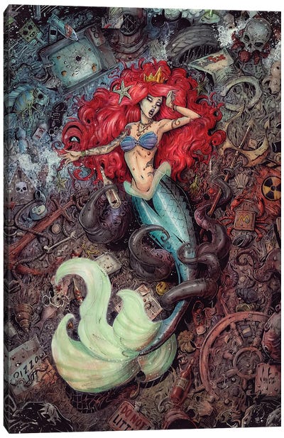 The End Of Ariel Canvas Art Print - Mythical Creatures