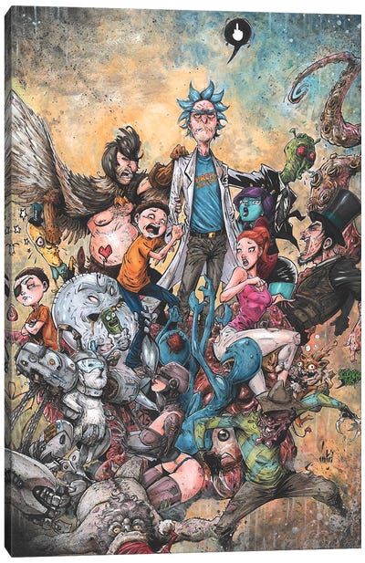 Rick And Morty Epic Canvas Art Print - Cartoon & Animated TV Show Art